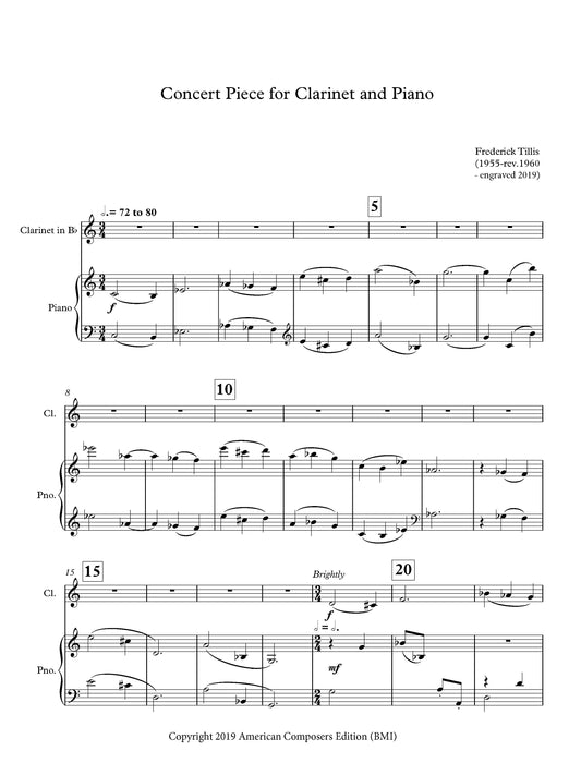 CONCERT PIECE FOR CLARINET AND PIANO