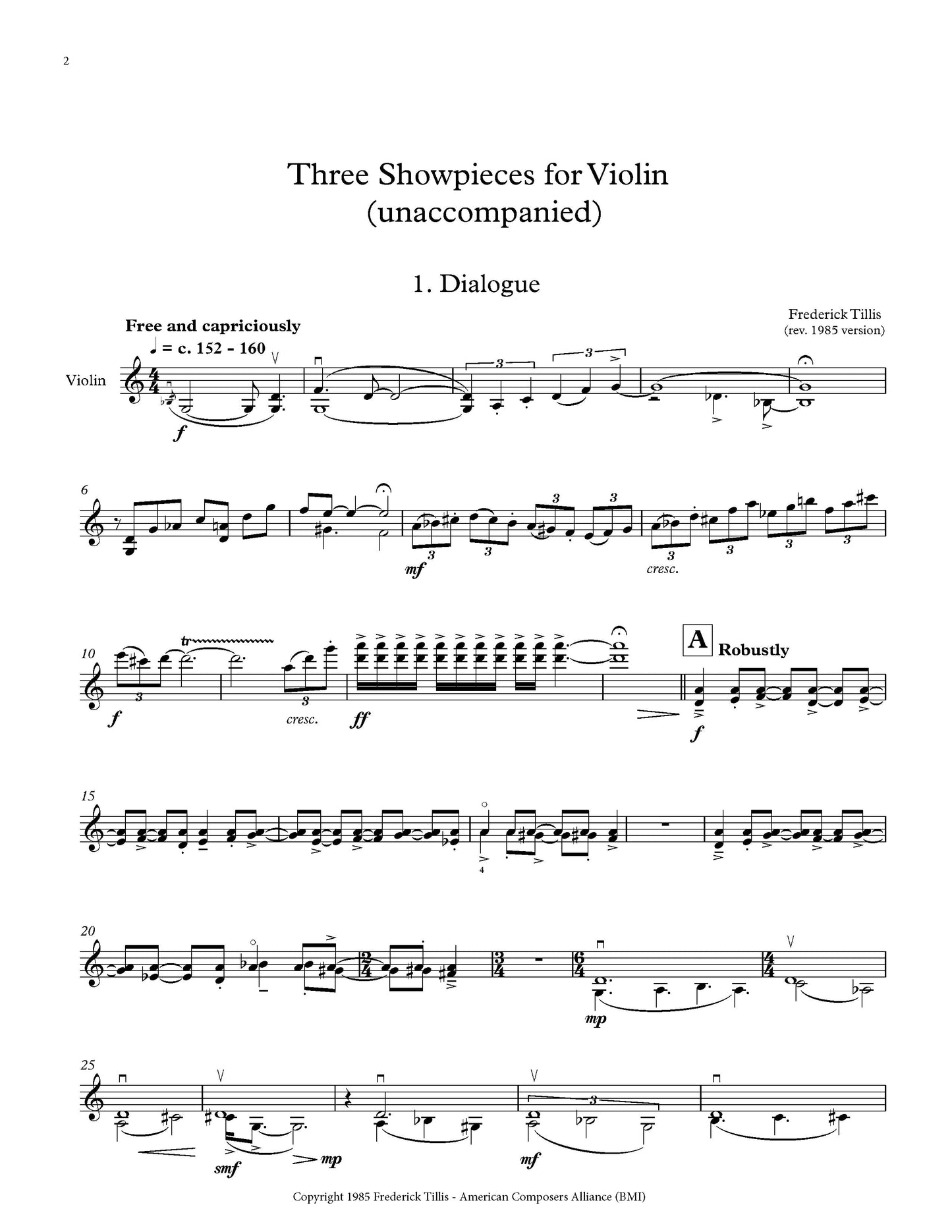 THREE SHOWPIECES FOR VIOLIN