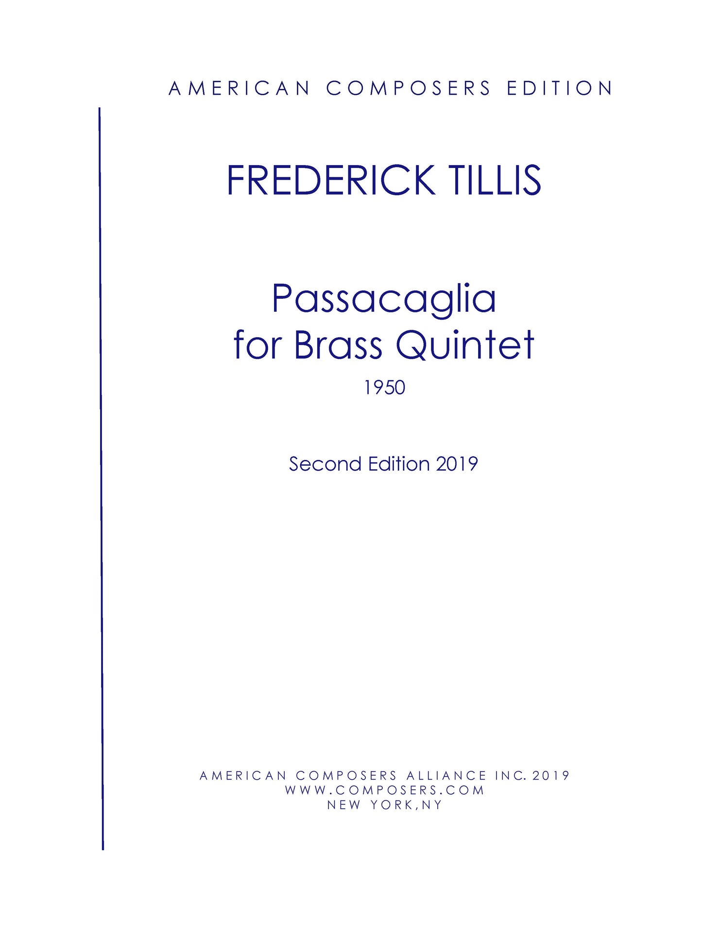 PASSACAGLIA for Brass Quintet