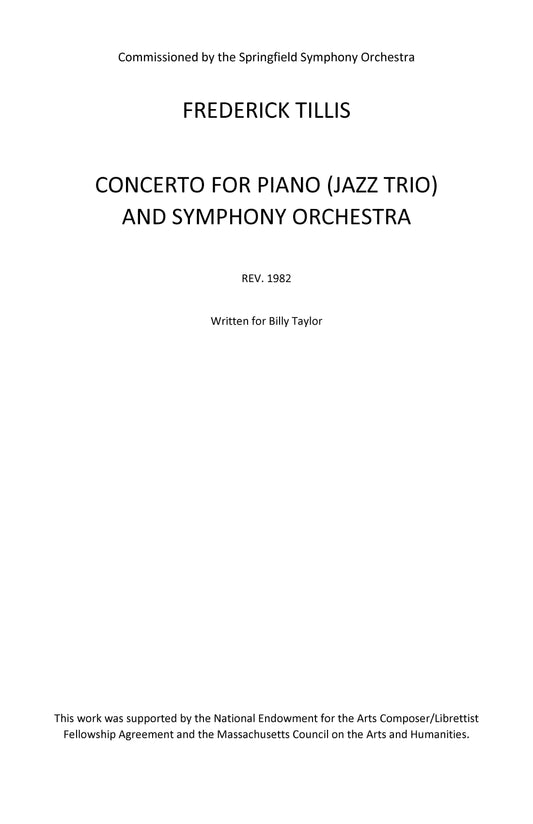 CONCERTO for Piano (Jazz Trio) and Symphony Orchestra