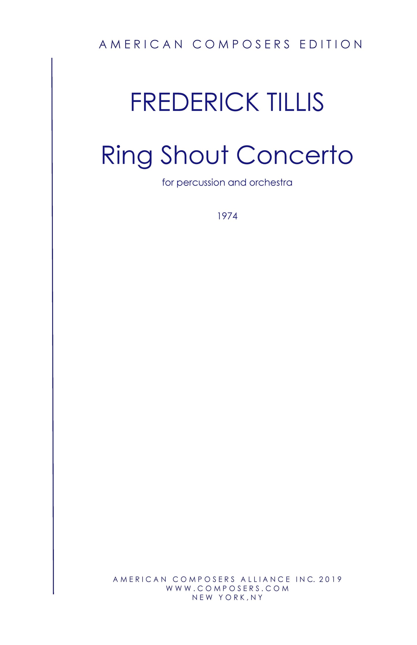 RING SHOUT CONCERTO for solo percussion & orchestra