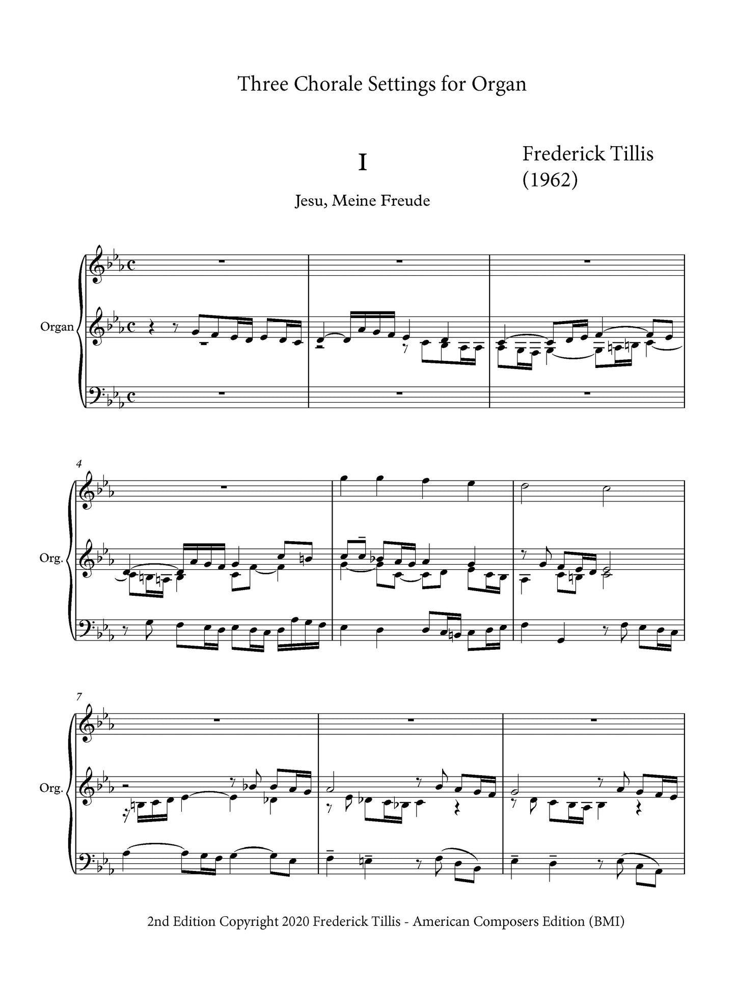 THREE CHORALE SETTINGS FOR ORGAN