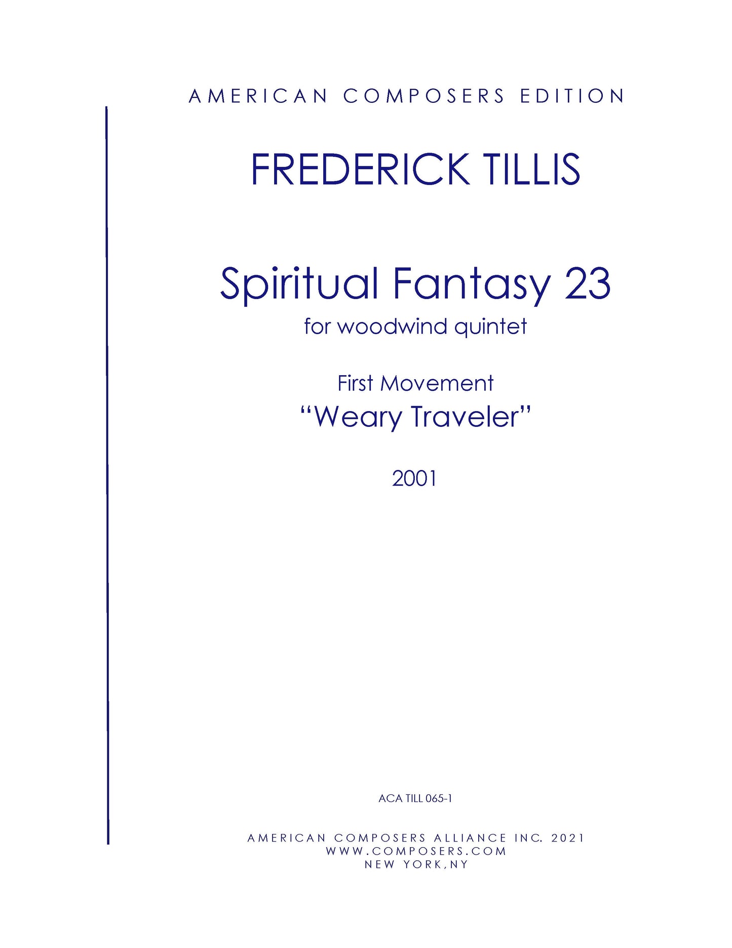 Spiritual Fantasy No. 23 - Weary Traveler - 1st Movement