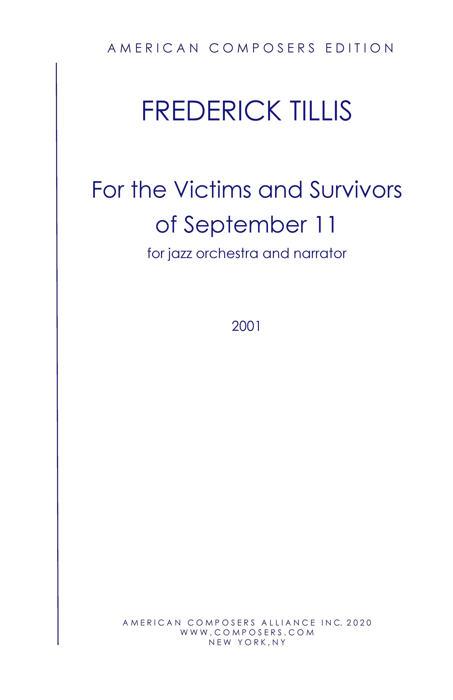 FOR THE VICTIMS AND SURVIVORS OF SEPTEMBER 11