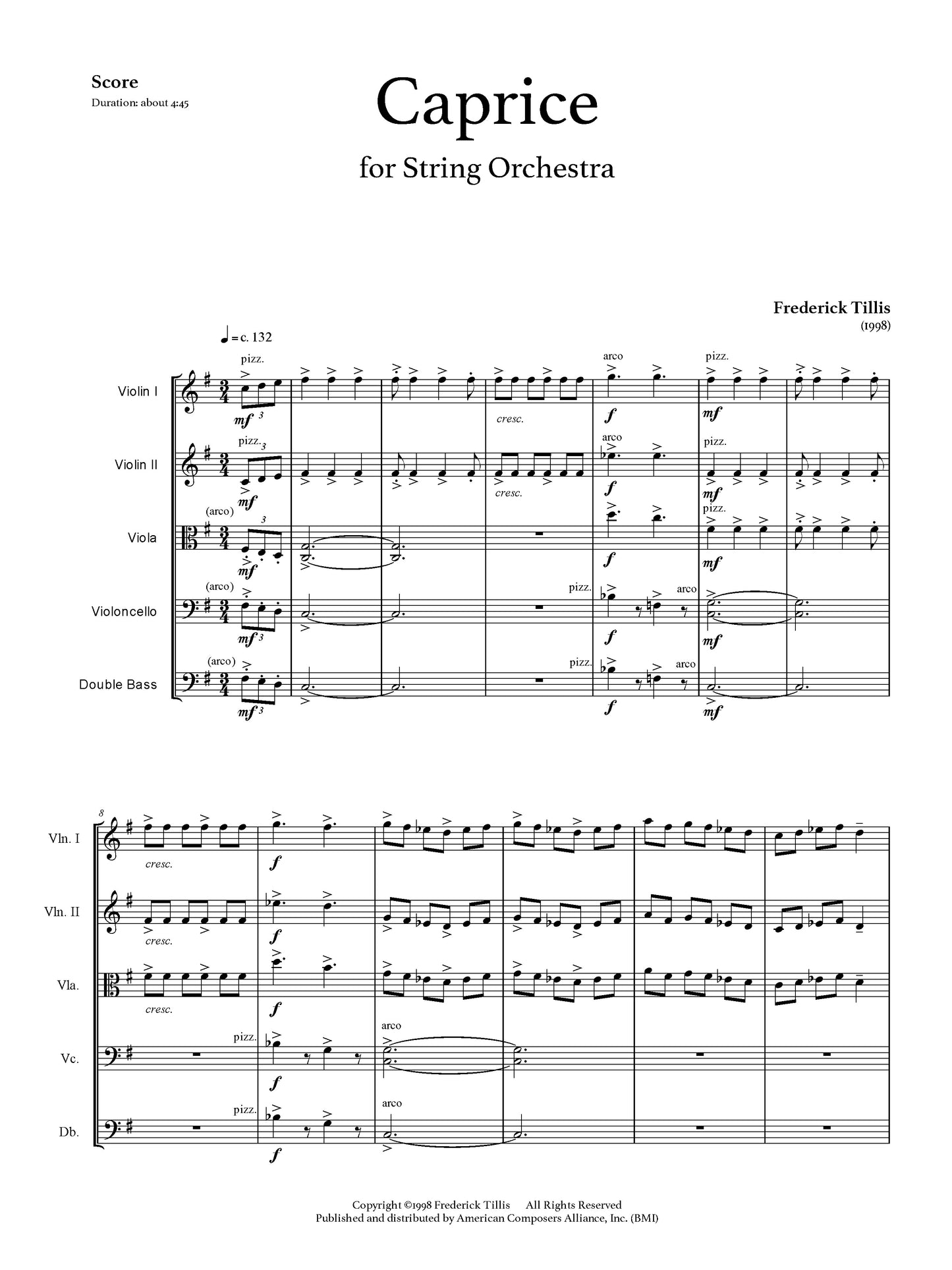 CAPRICE for string orchestra