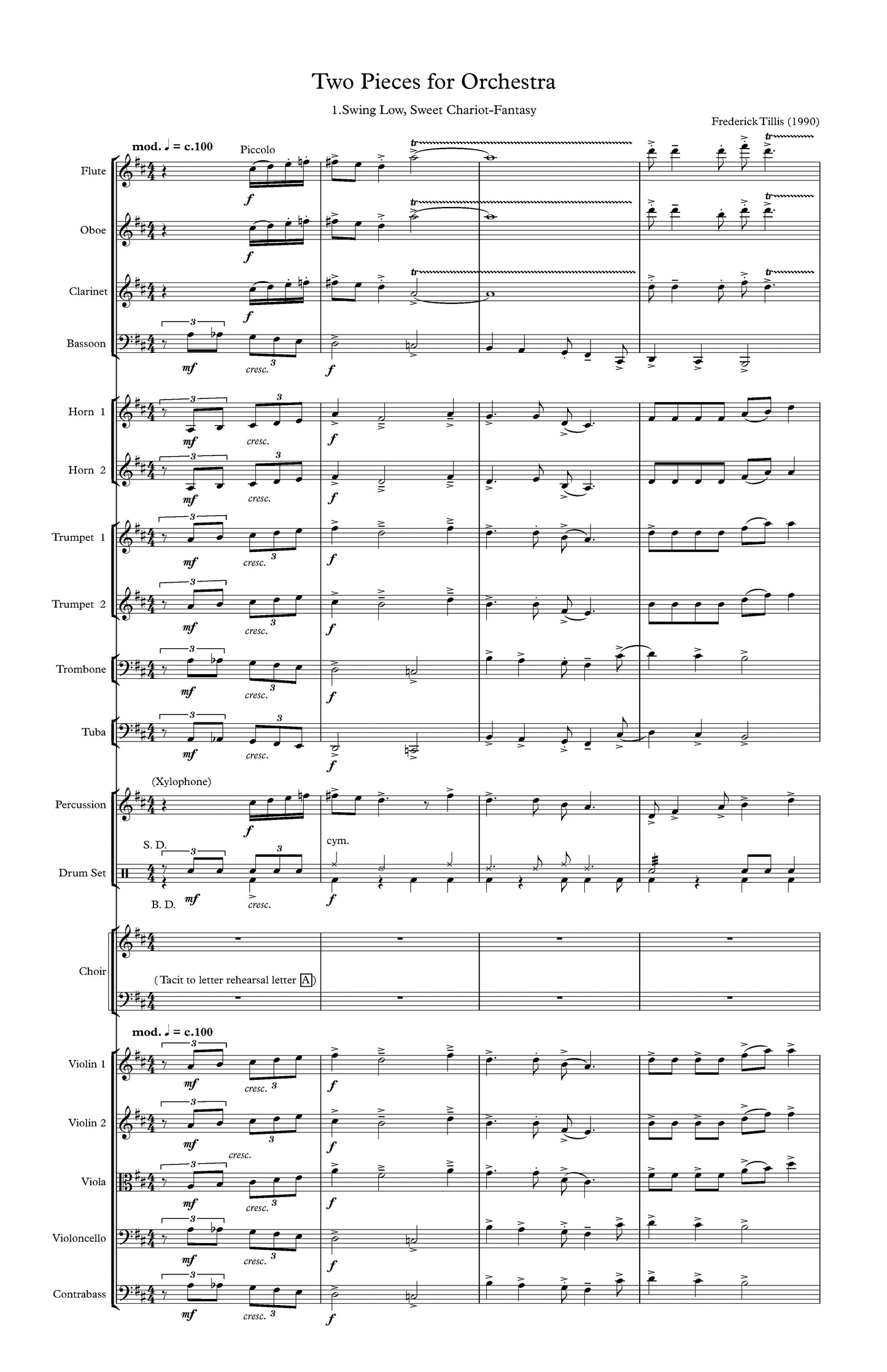 TWO PIECES FOR ORCHESTRA (A Spiritual and Blues Fantasy)