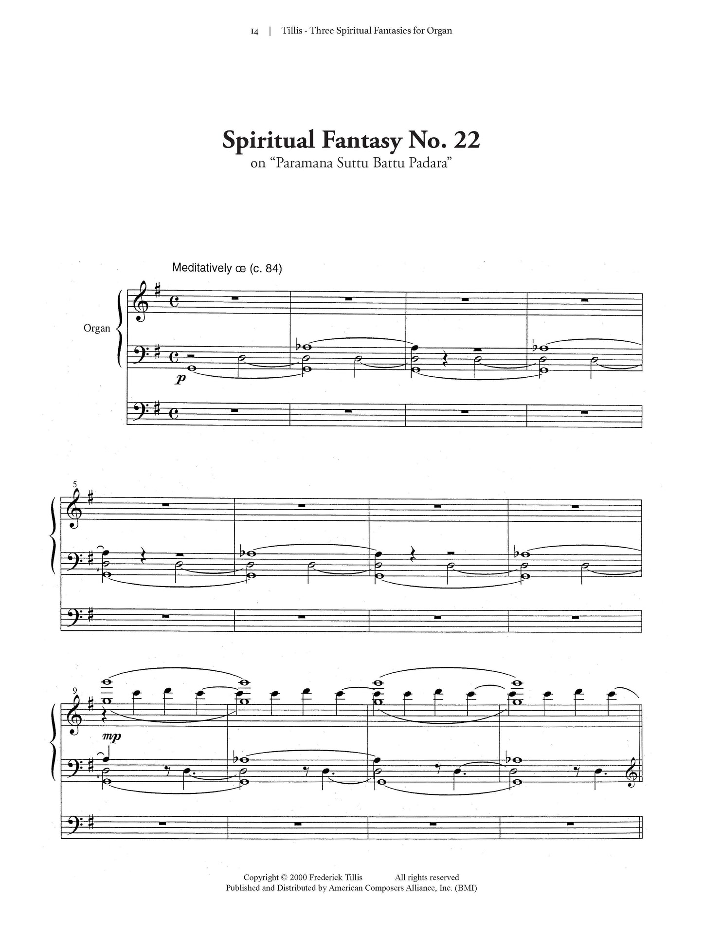 Three Spiritual Fantasies for Organ Nos 20 -21 - 22