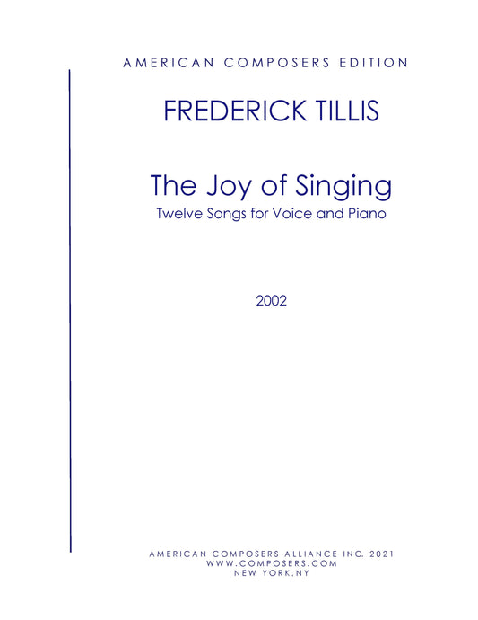 JOY OF SINGING: 12 SONGS FOR VOICE AND PIANO