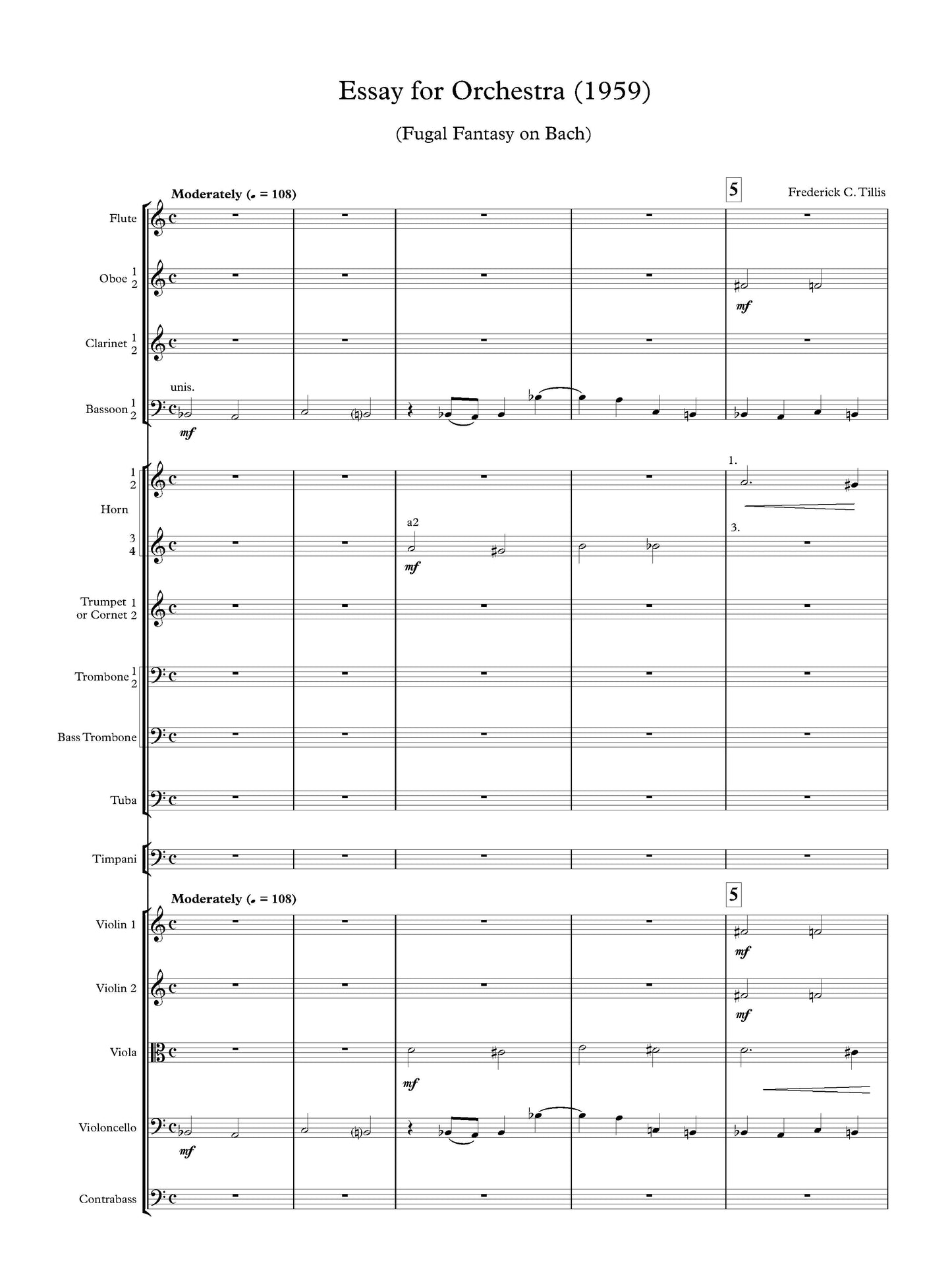 Essay For Orchestra: Fugal Fantasy on Bach