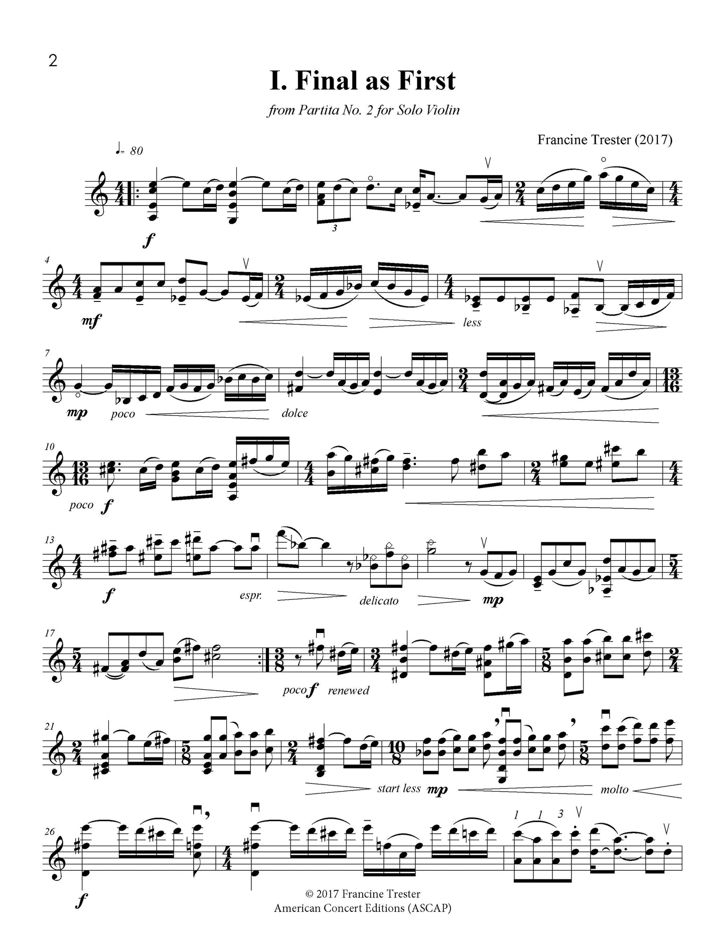 Partita No. 2 for Solo Violin