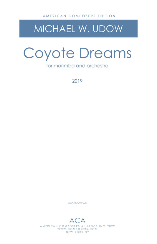 Coyote Dreams for Marimba and Orchestra