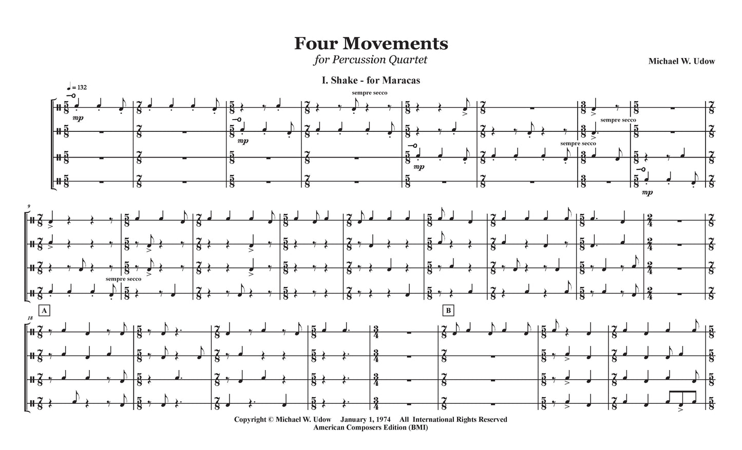 Four Movements for Percussion Quartet