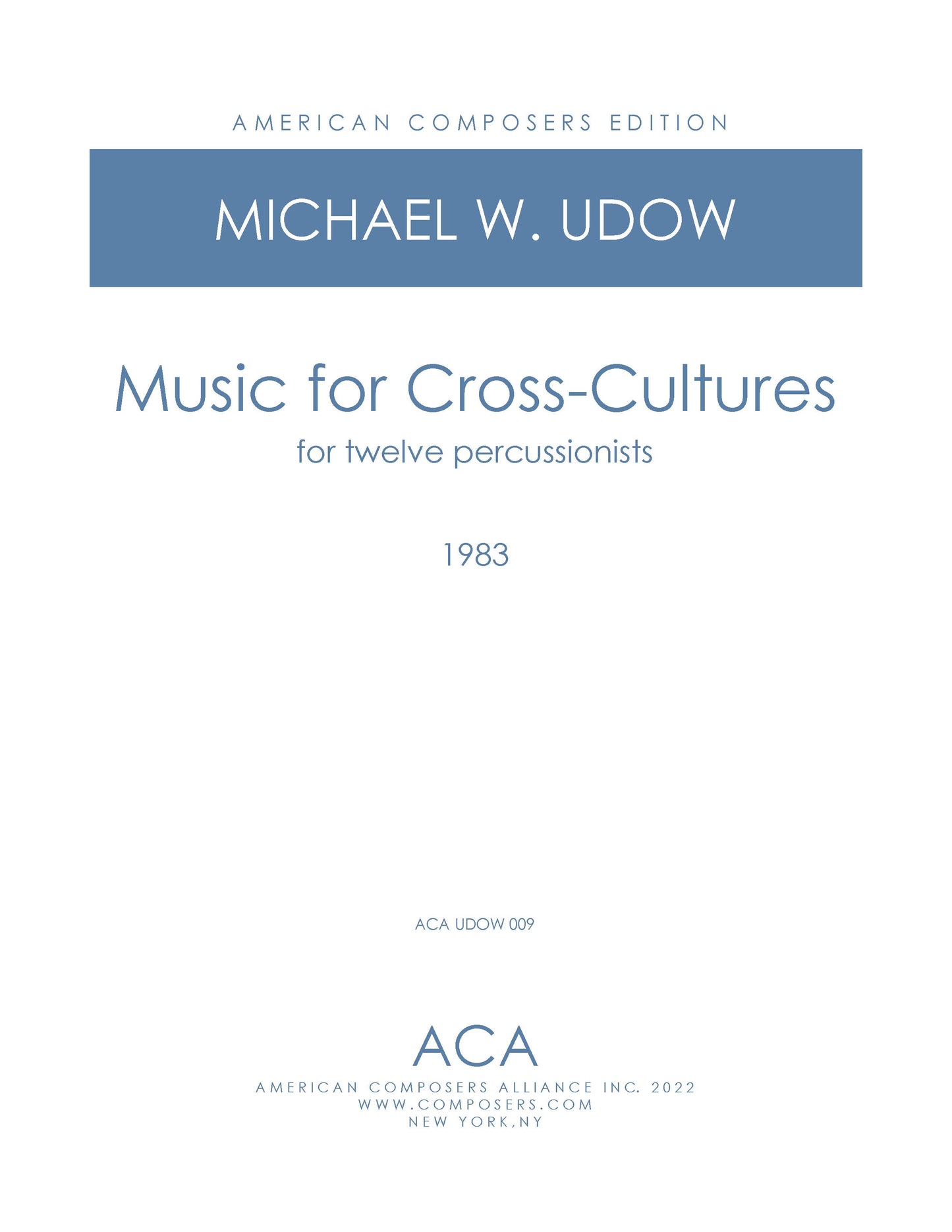 Music for Cross-Cultures