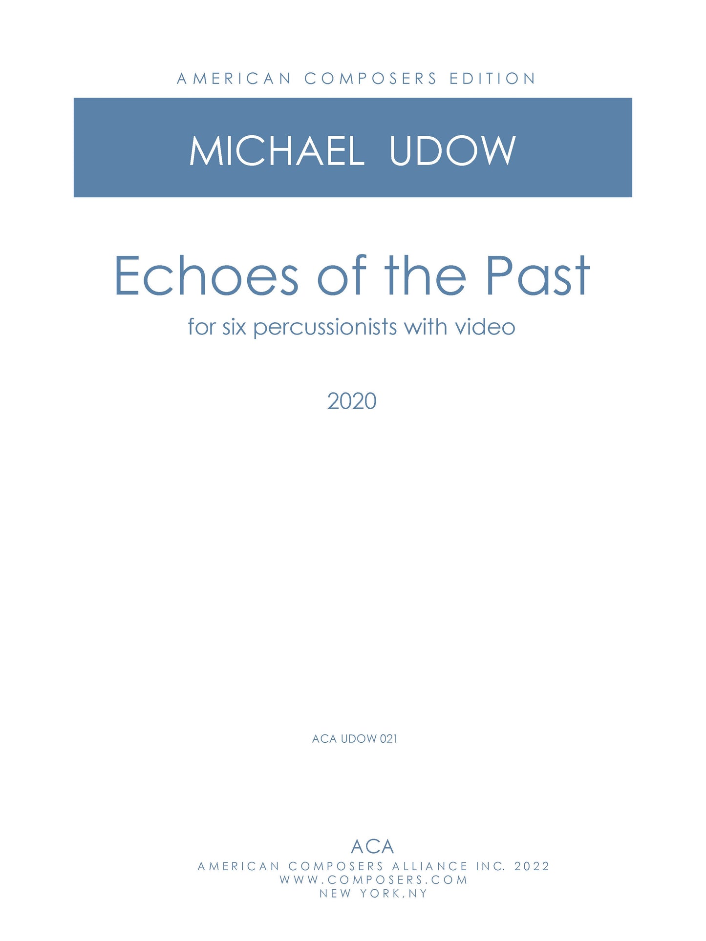 Echoes of the Past - for Six Percussion and video