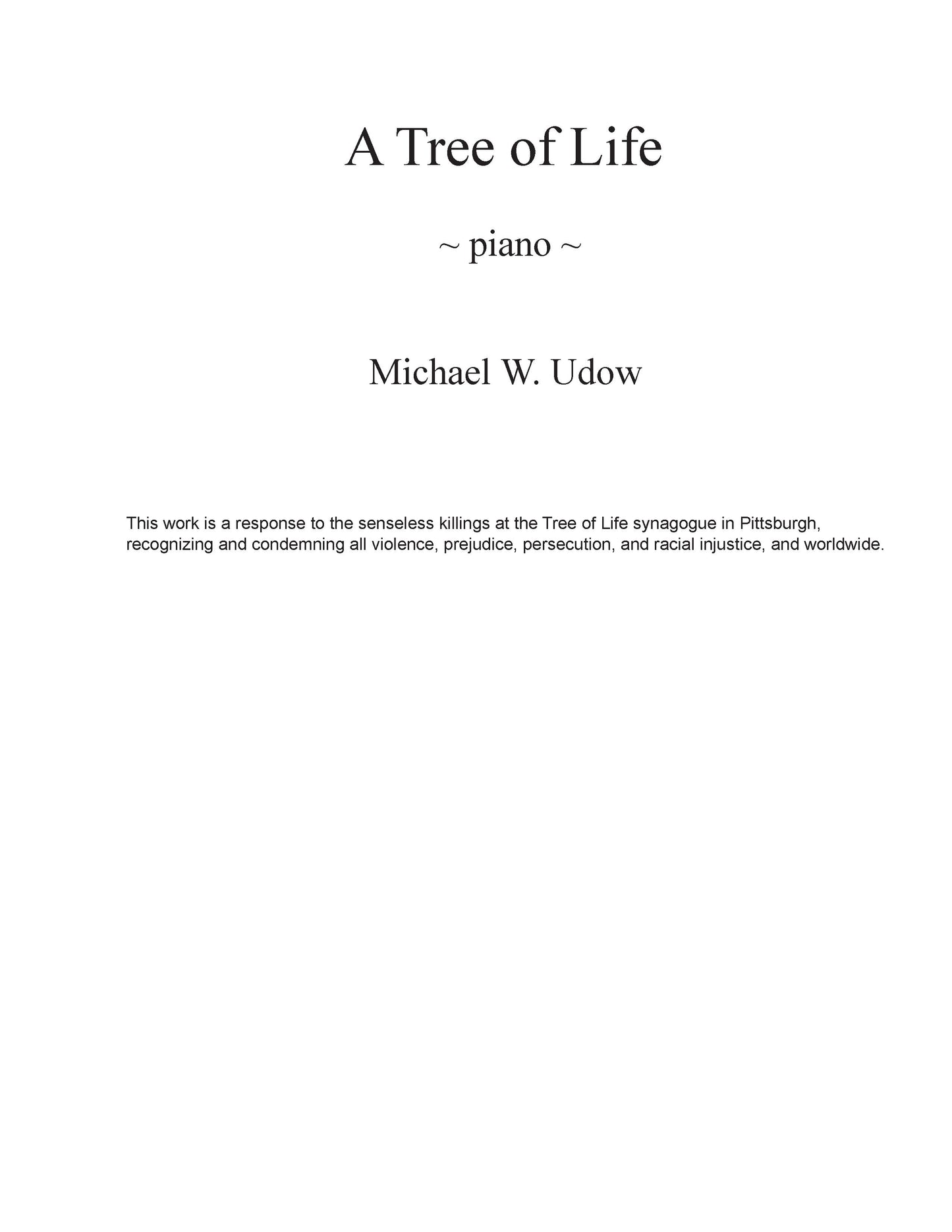 Tree of Life (for Piano)