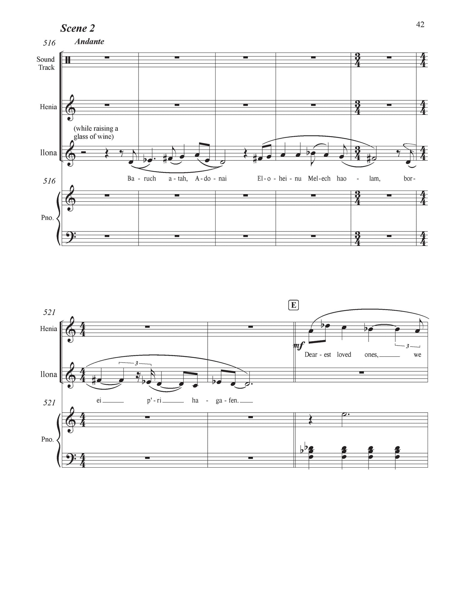 Wall of Two (Opera Piano/Vocal Score)