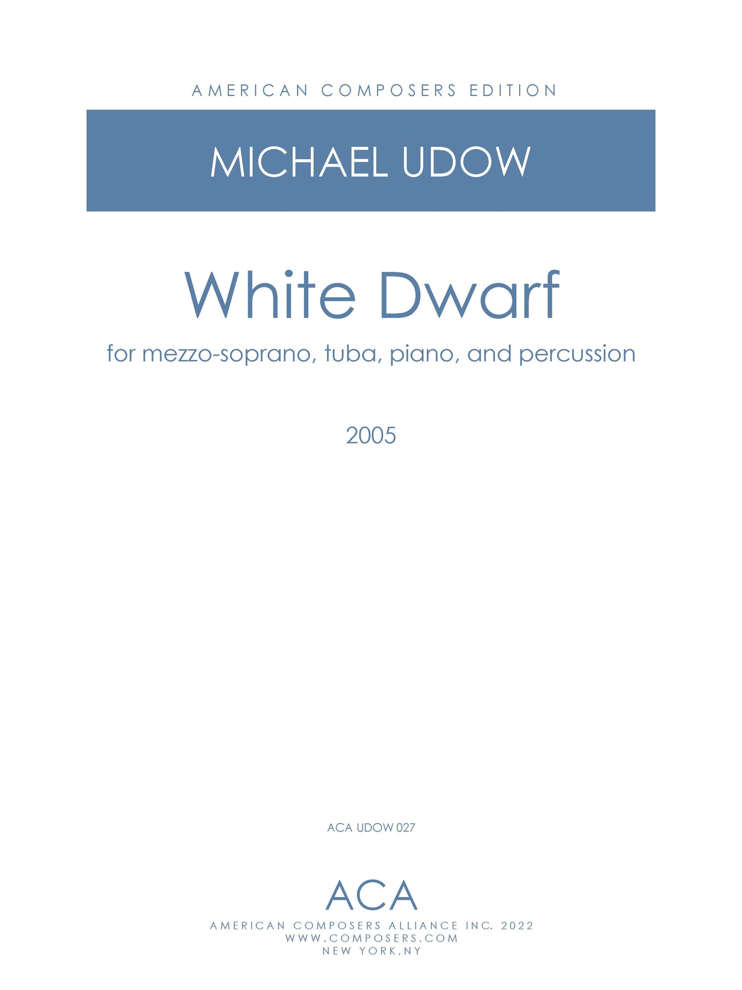 White Dwarf (for Mezzo-Soprano, Tuba, Piano, and Percussion)