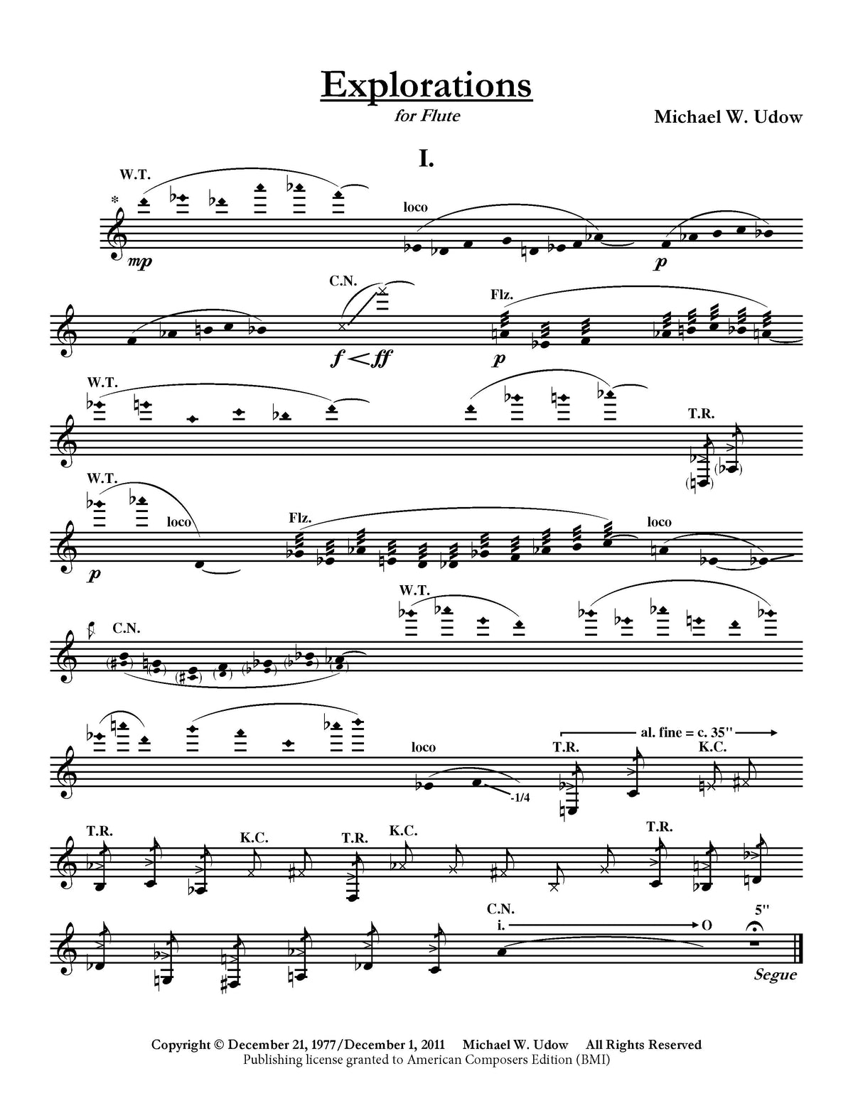 Flute Compuser Explorations for Flute – American Composers Alliance
