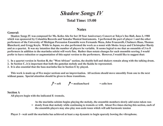 Shadow Songs IV