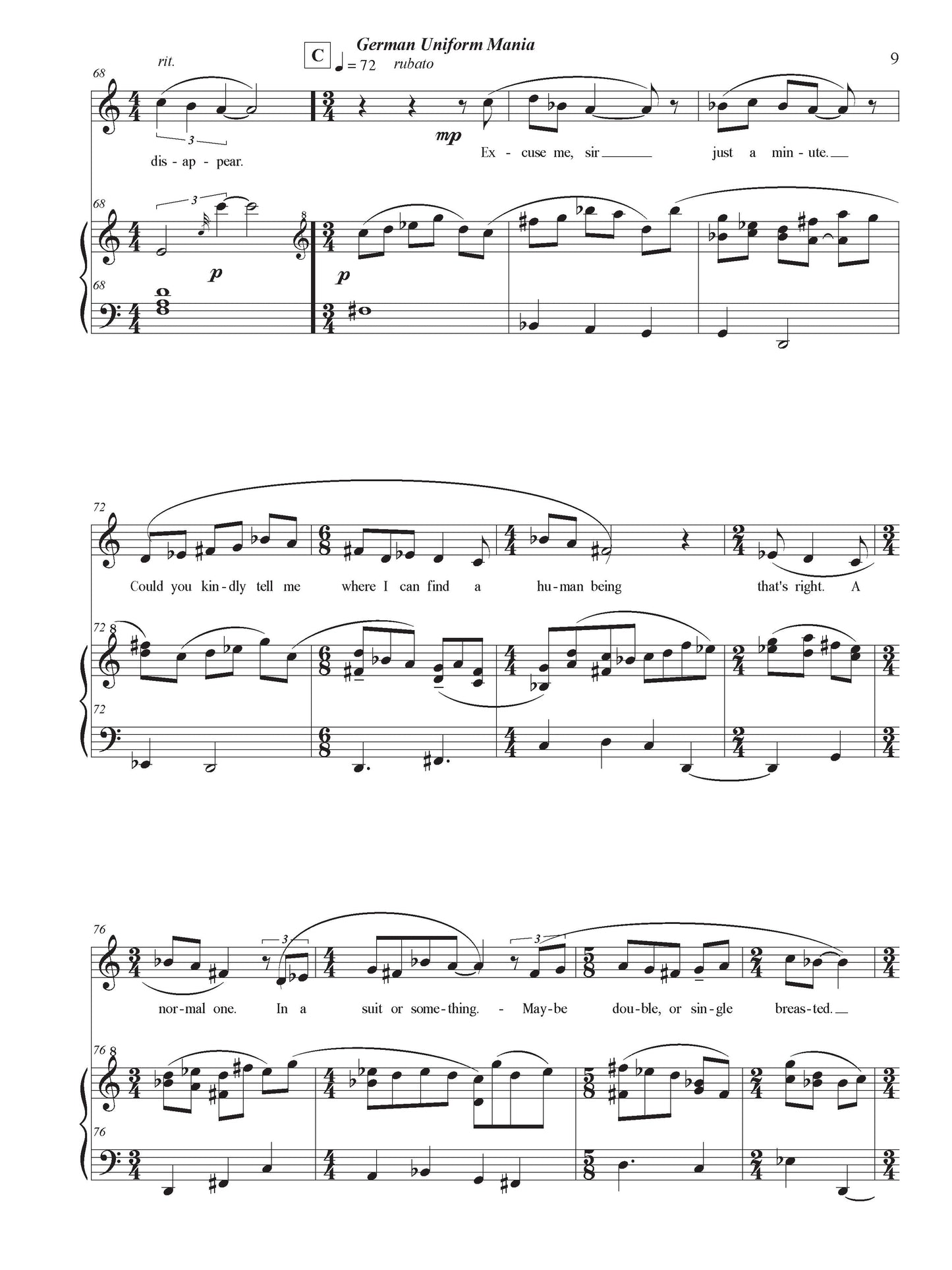 Wall of Two - Song Cycle for Mezzo-Soprano and Piano