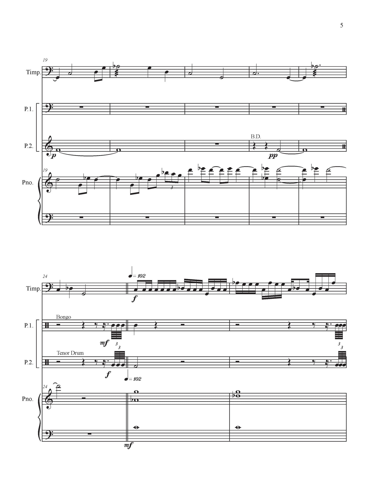 Apparition - for Solo Timpani, Piano, and Two Percussion