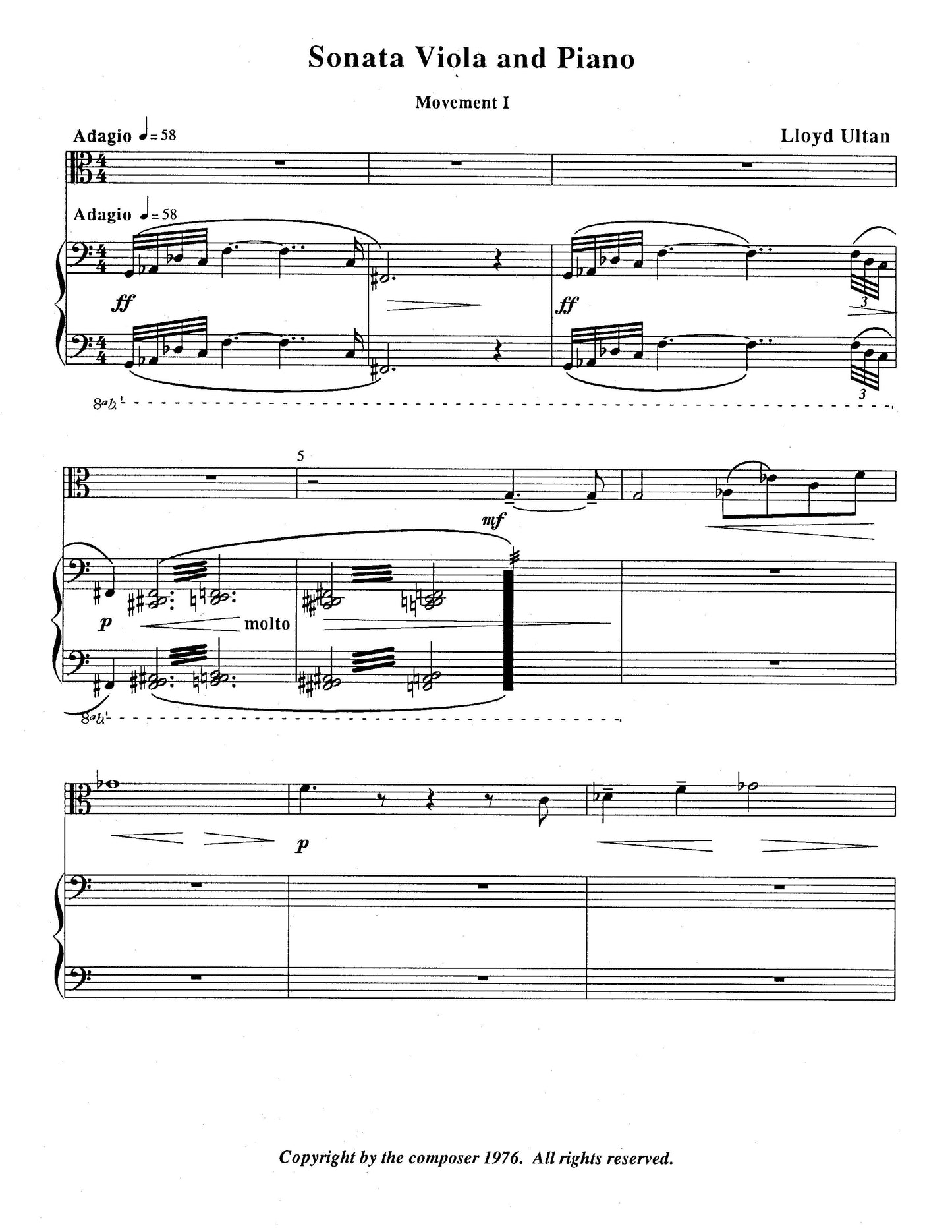 SONATA for Viola and Piano