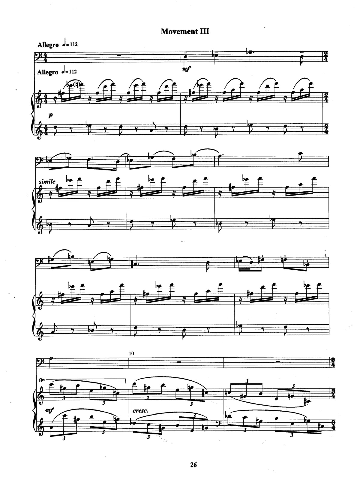 Sonata for Violoncello and Piano