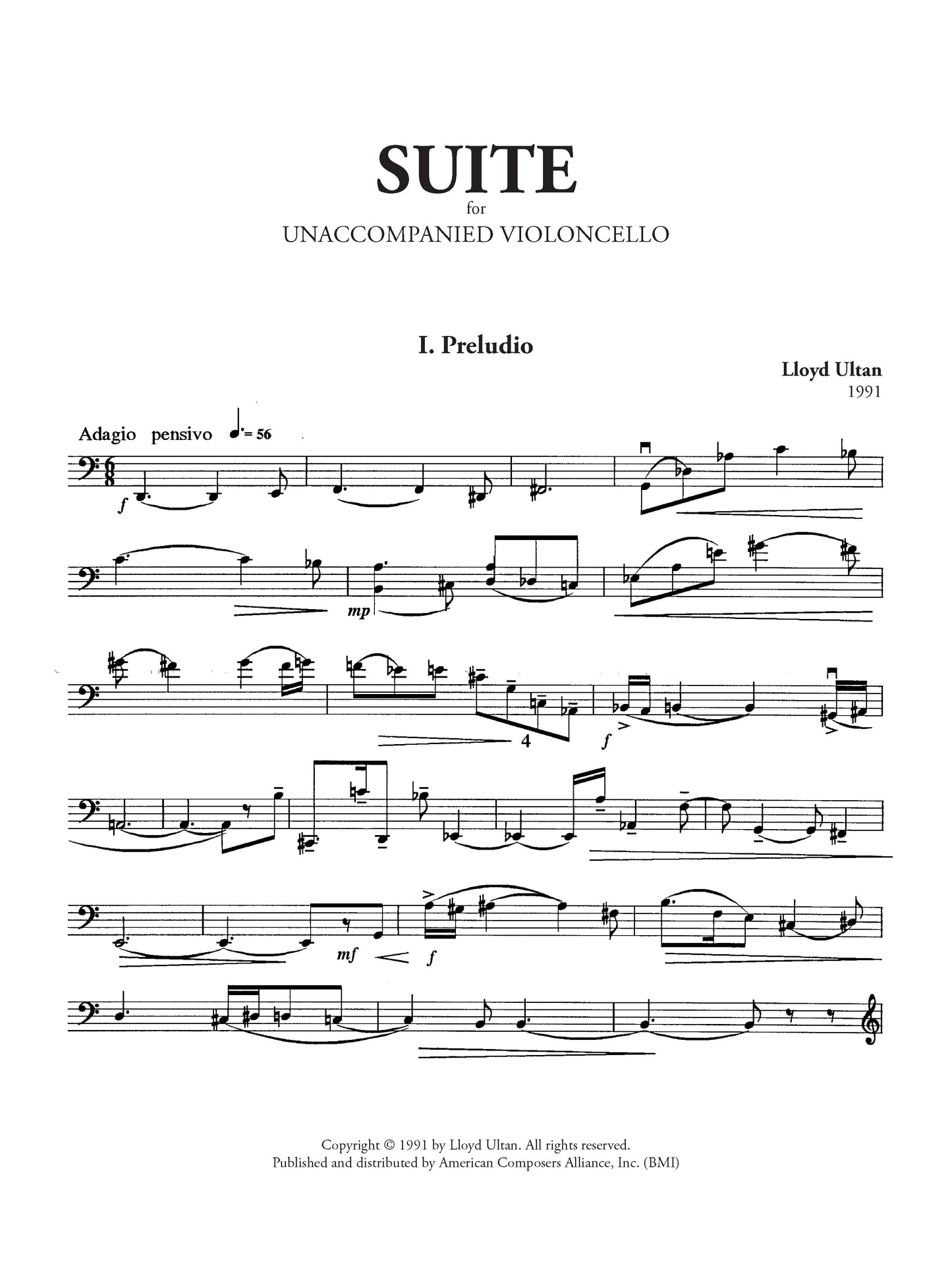 Suite for Unaccompanied Cello