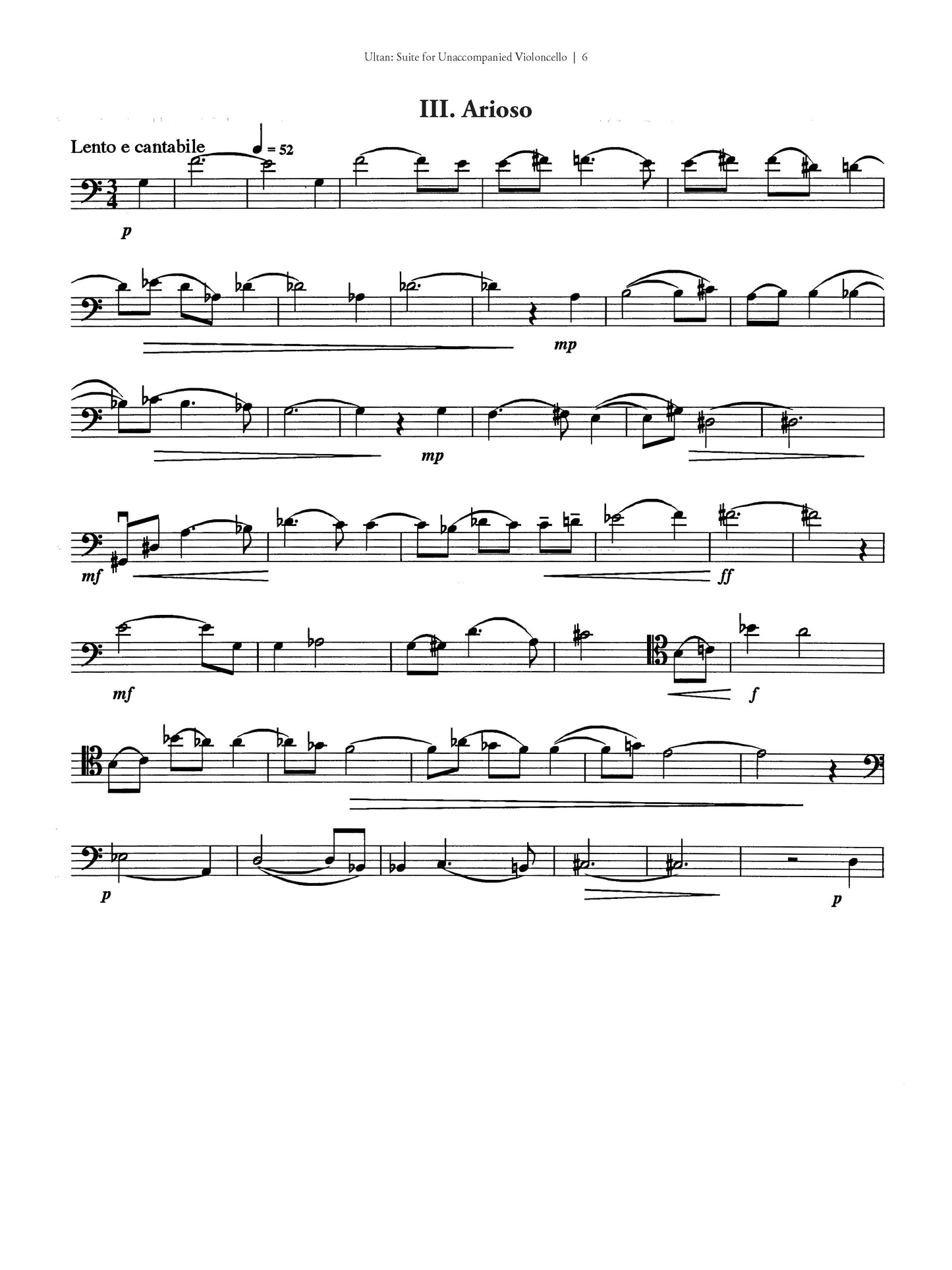 Suite for Unaccompanied Cello