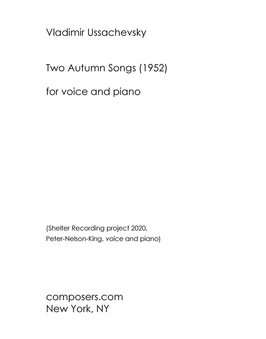 TWO AUTUMN SONGS