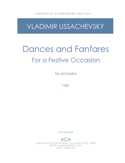 DANCES & FANFARES FOR A FESTIVE OCCASION