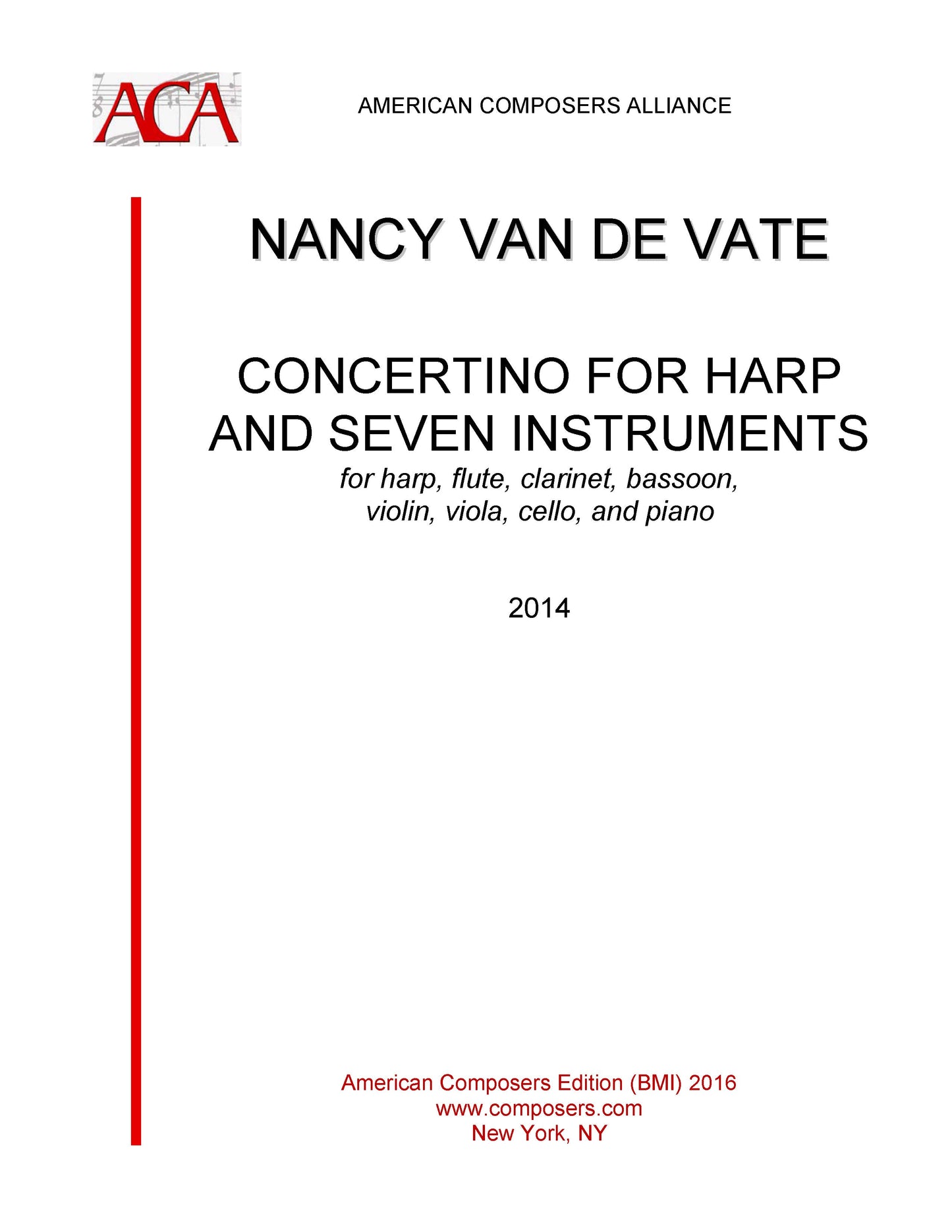 CONCERTINO FOR HARP AND SEVEN INSTRUMENTS