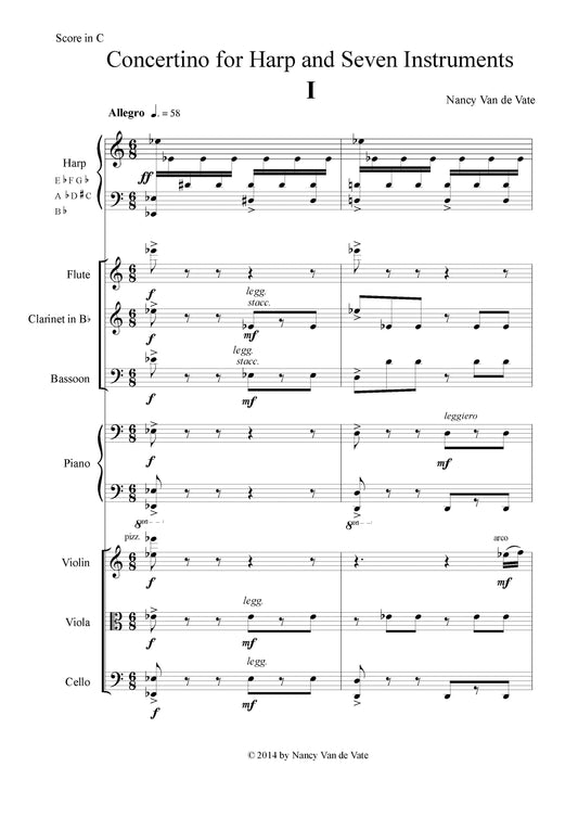 CONCERTINO FOR HARP AND SEVEN INSTRUMENTS