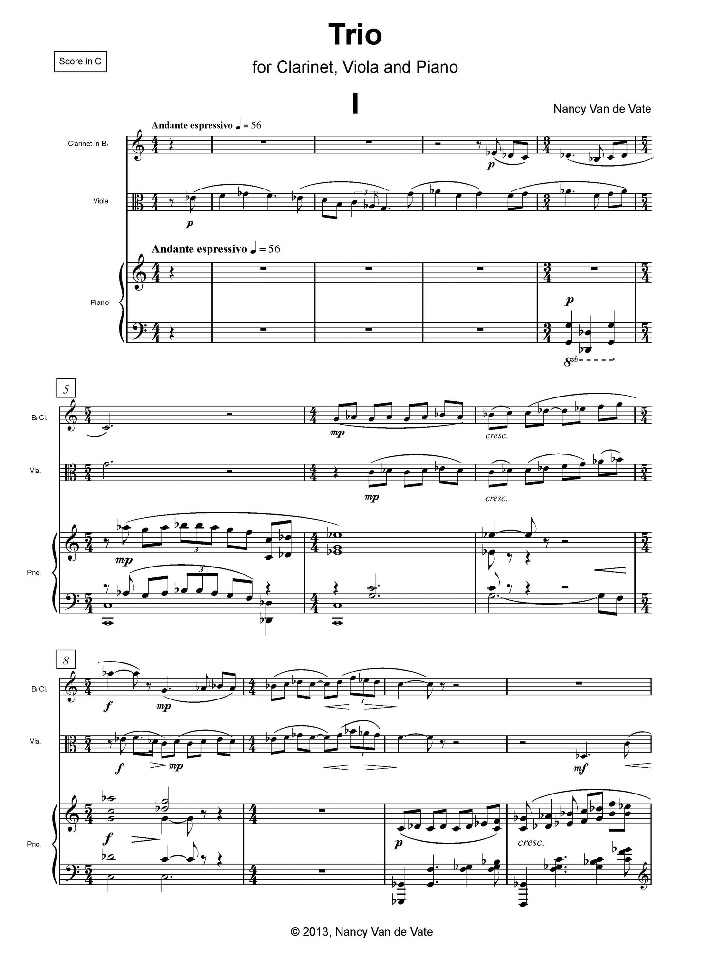 TRIO FOR CLARINET, VIOLA AND PIANO