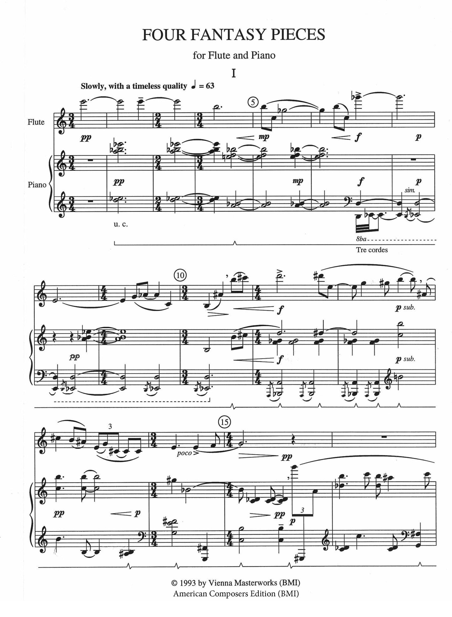 FOUR FANTASY PIECES FOR FLUTE AND PIANO