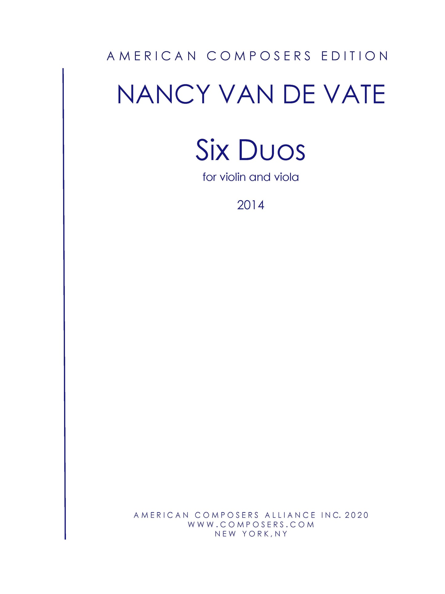 SIX DUOS FOR VIOLIN AND VIOLA