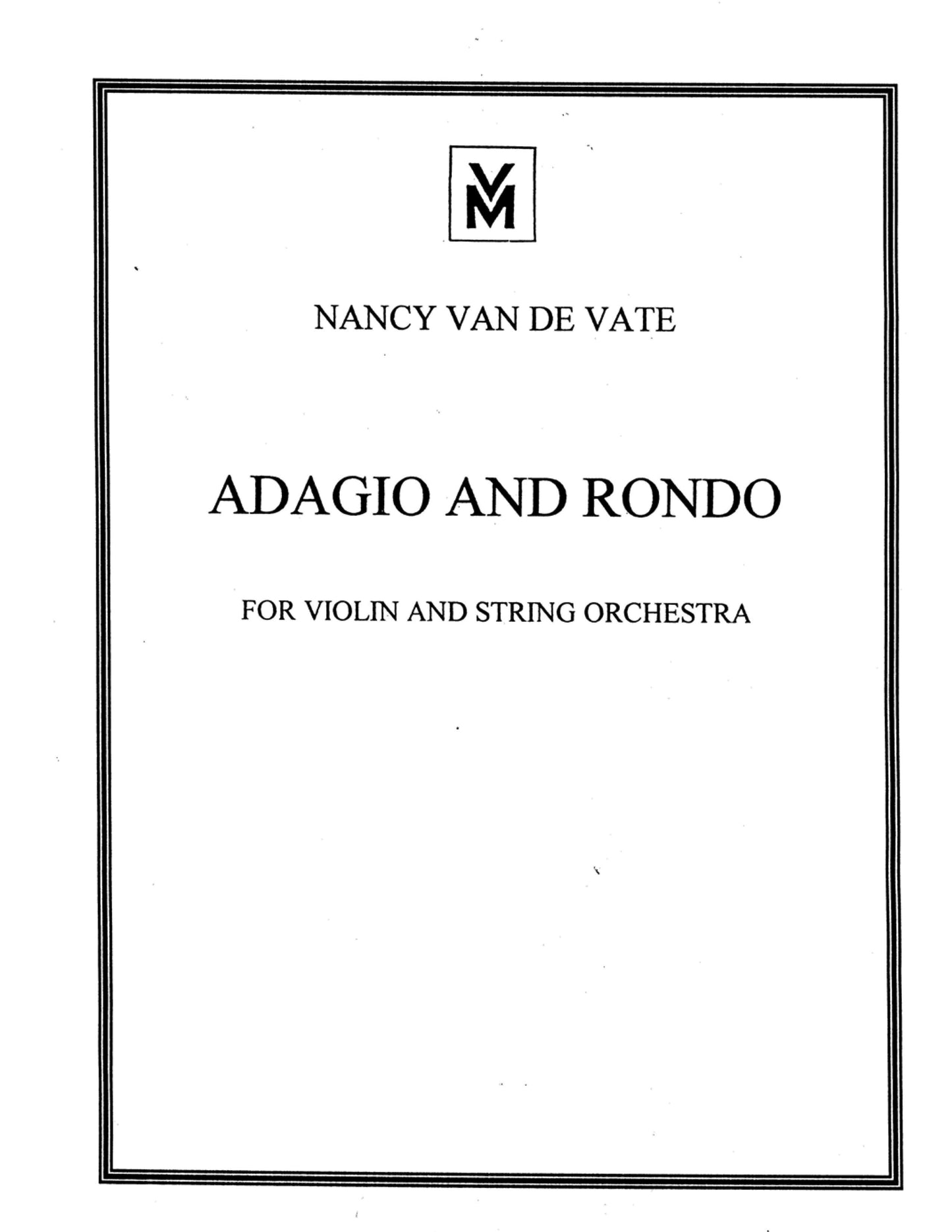 ADAGIO AND RONDO FOR VIOLIN AND STRING ORCHESTRA