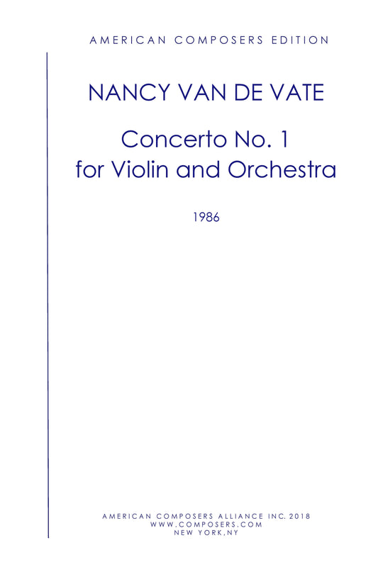 CONCERTO NO. 1 FOR VIOLIN AND ORCHESTRA