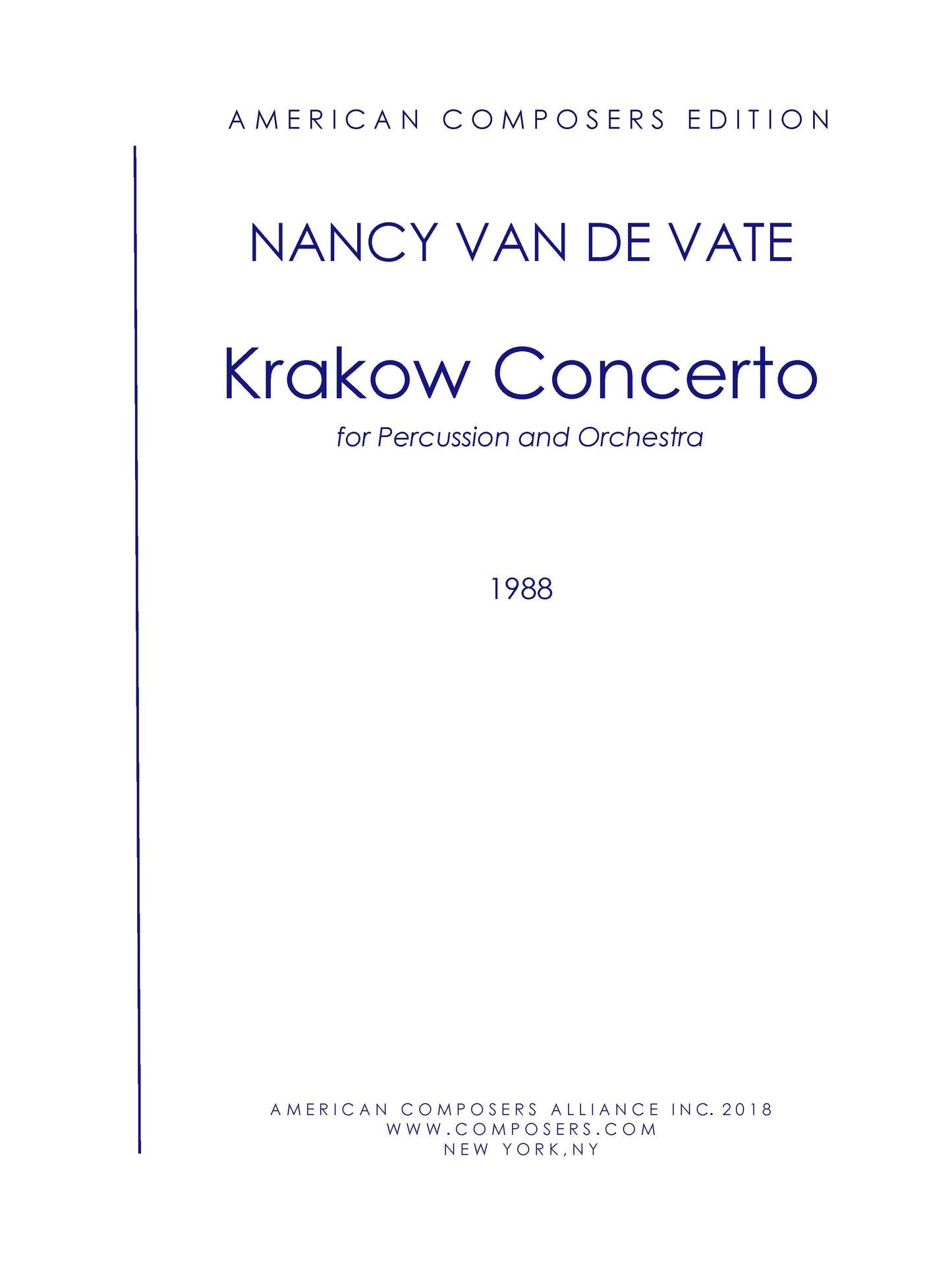 KRAKOW CONCERTO FOR PERCUSSION AND ORCHESTRA