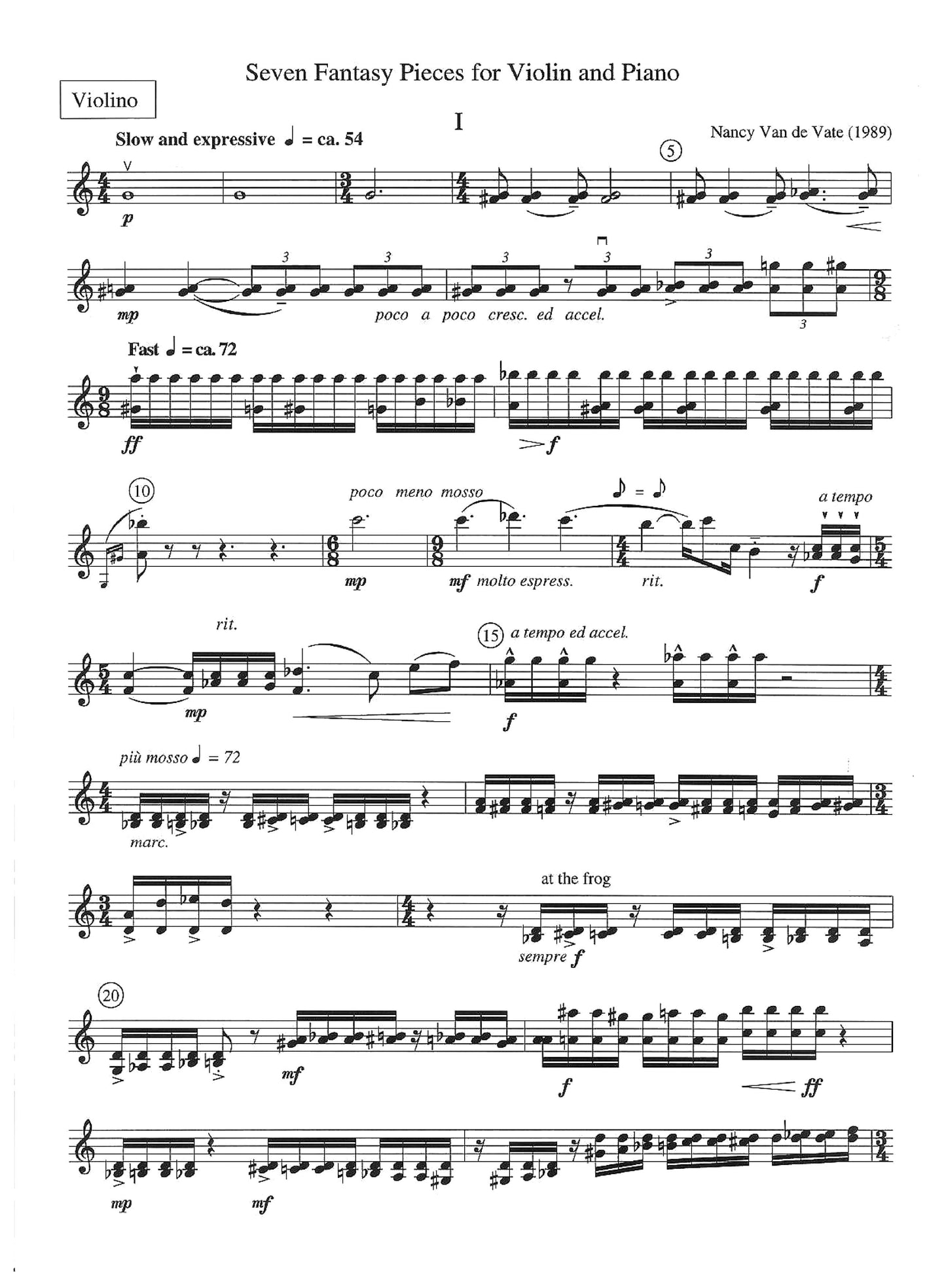 SEVEN FANTASY PIECES FOR VIOLIN AND PIANO