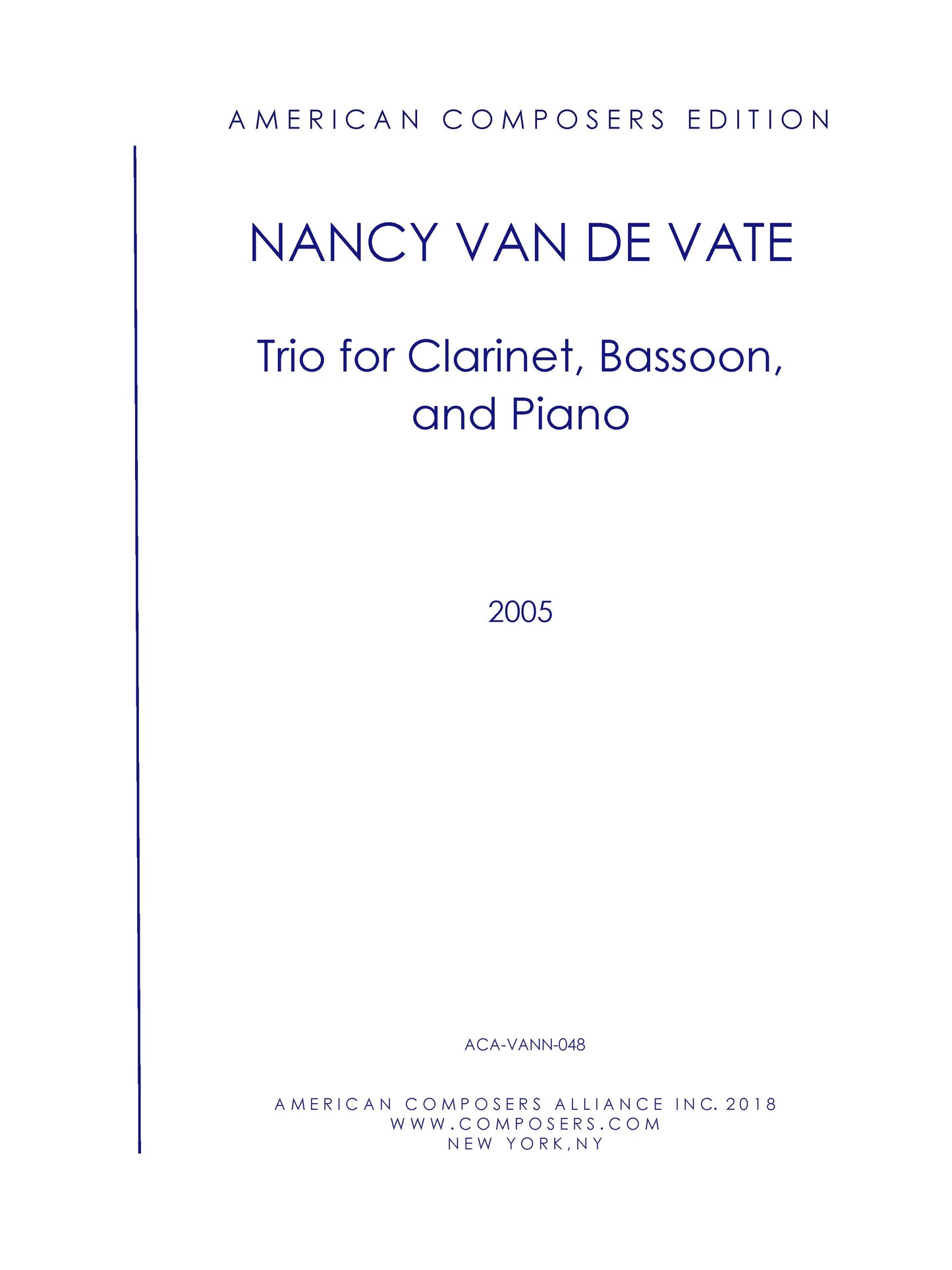 TRIO FOR CLARINET, BASSOON AND PIANO