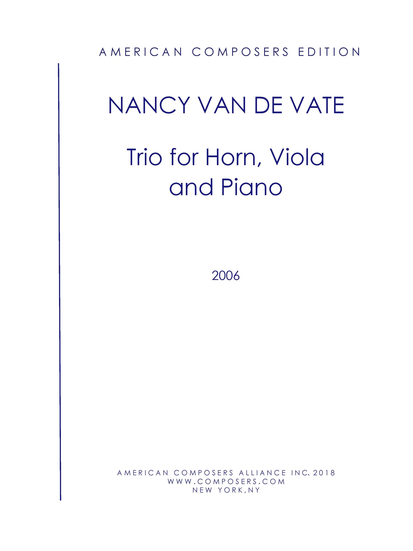 TRIO FOR HORN, VIOLA AND PIANO