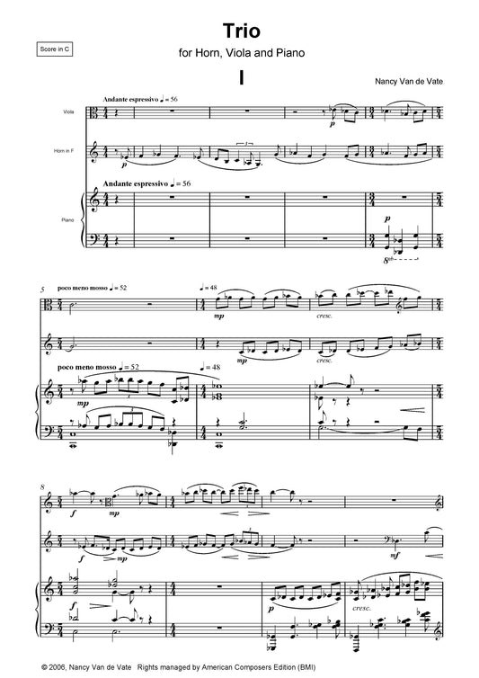 TRIO FOR HORN, VIOLA AND PIANO