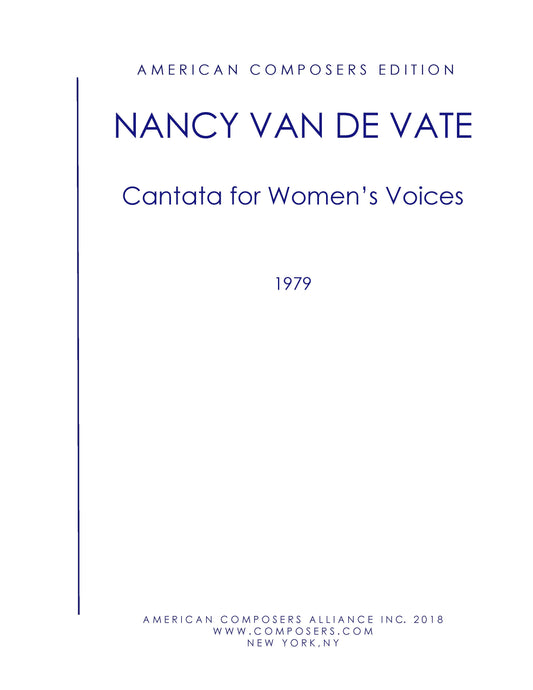 CANTATA FOR WOMEN'S VOICES - CHOIR AND ENSEMBLE