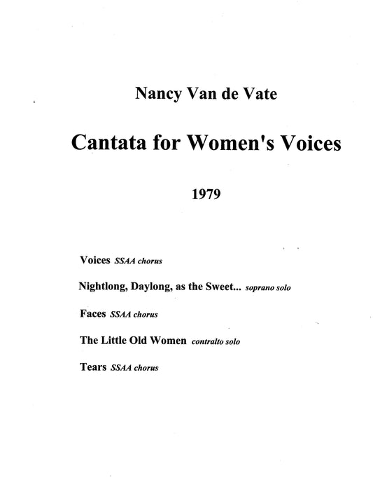 CANTATA FOR WOMEN'S VOICES - CHOIR AND ENSEMBLE