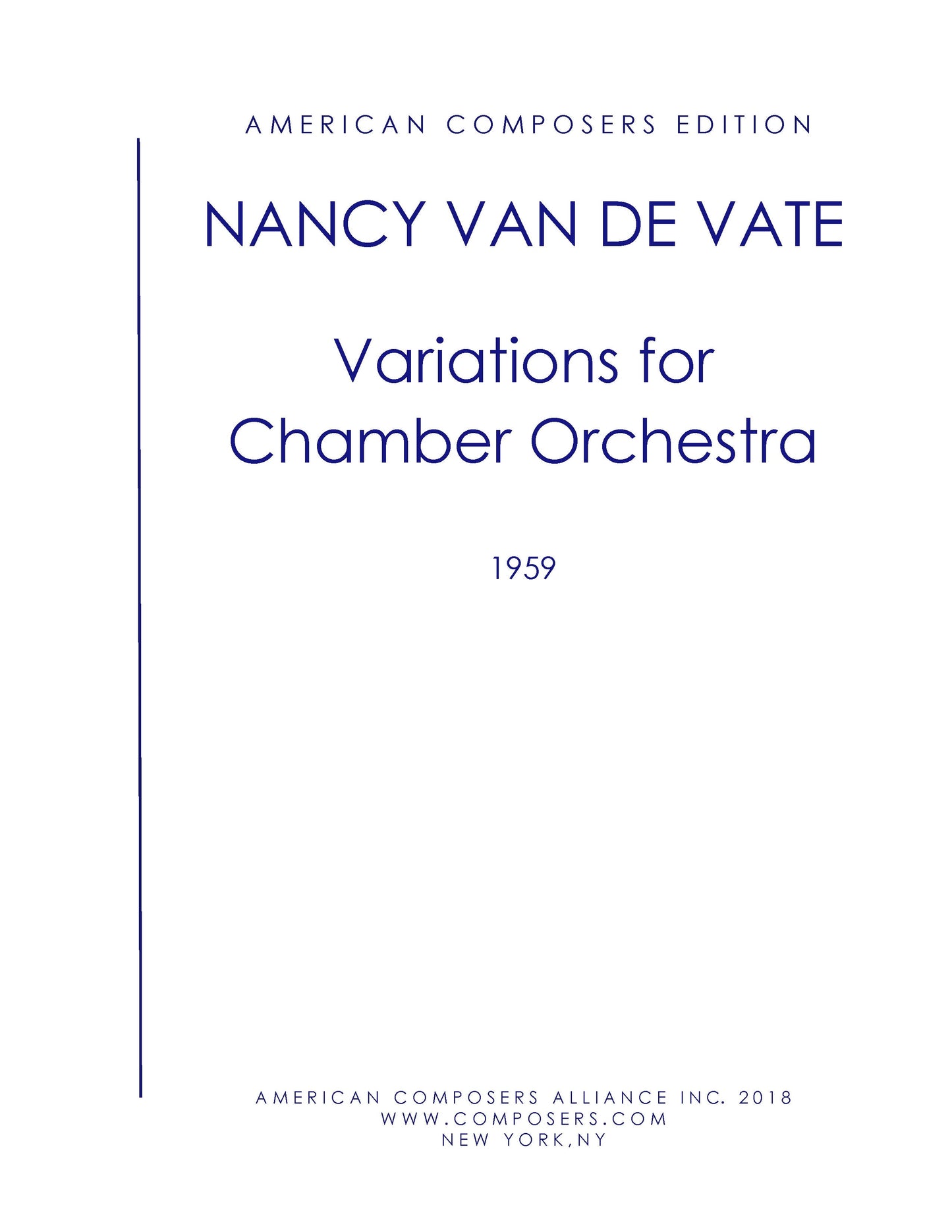 VARIATIONS FOR CHAMBER ORCHESTRA