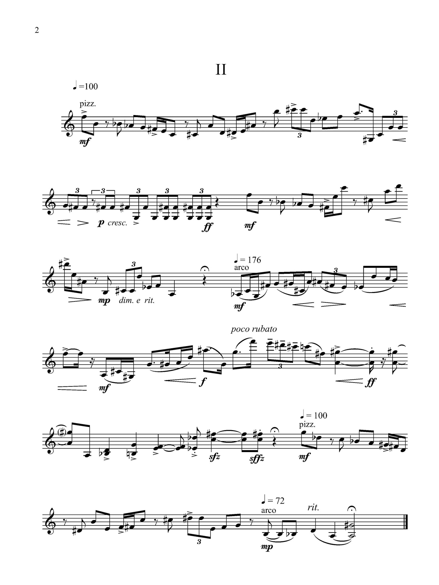 SIX ETUDES FOR SOLO VIOLIN