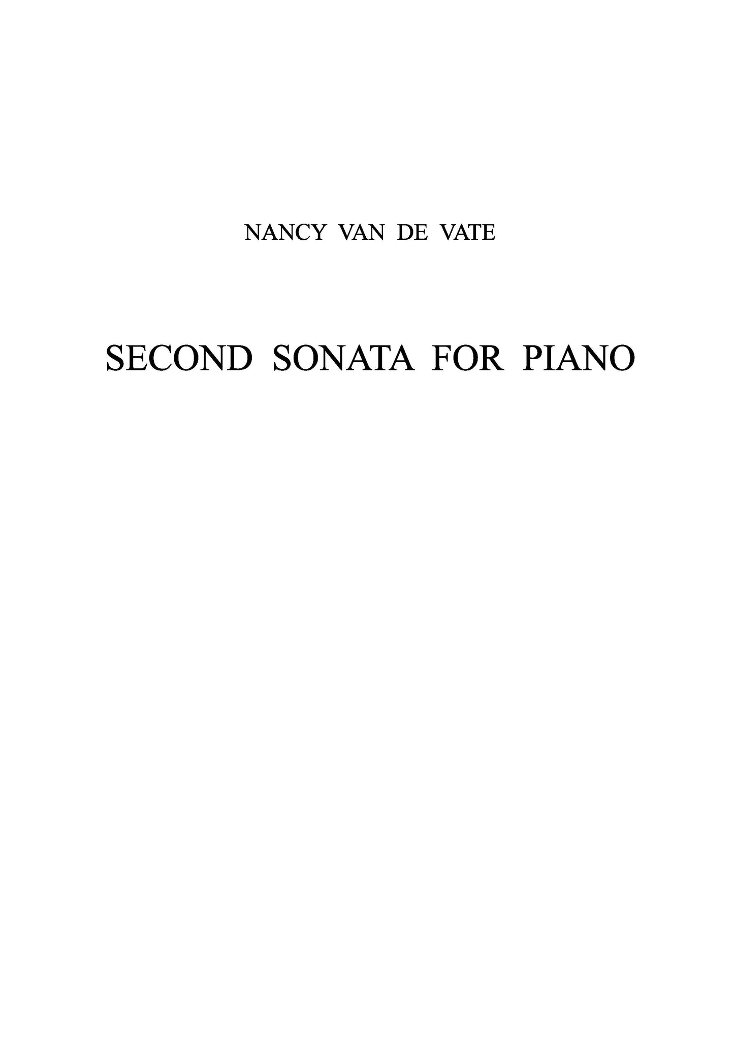 SONATA No. 2 for PIANO