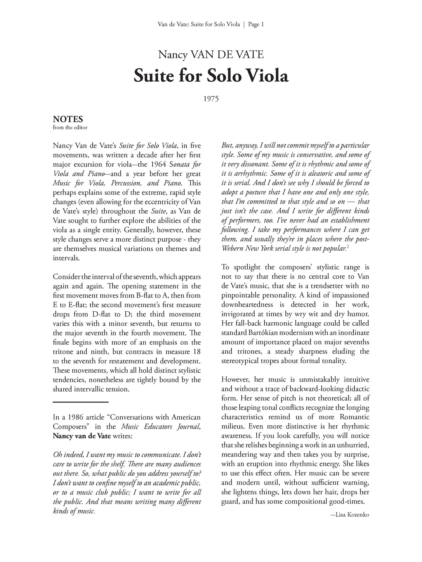 SUITE FOR SOLO VIOLA