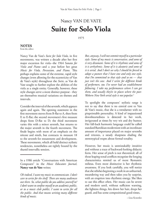 SUITE FOR SOLO VIOLA